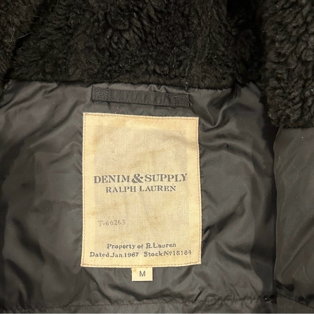 Denim & Supply Ralph Lauren Black Parka with Faux Fur Trim - Picture 3 of 7